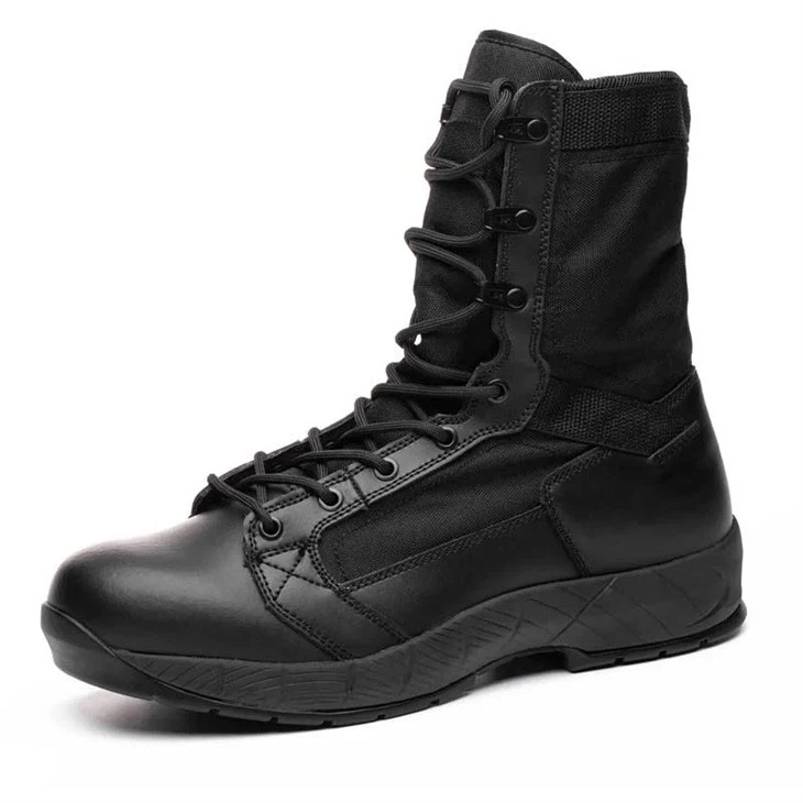 Black Leather Military Boots Mens best